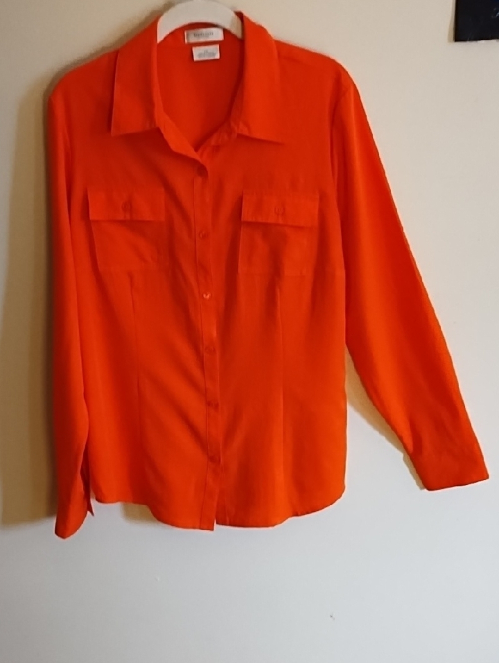Bright Orange Button-Up Shirt, Soft Material - Picture 2 of 9